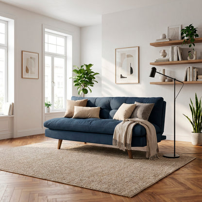 Sofa cama zur natural microfibra azul
