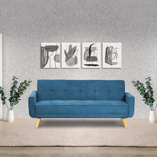 SOFA CAMA DEBBY  MICROFIBRA  AZUL