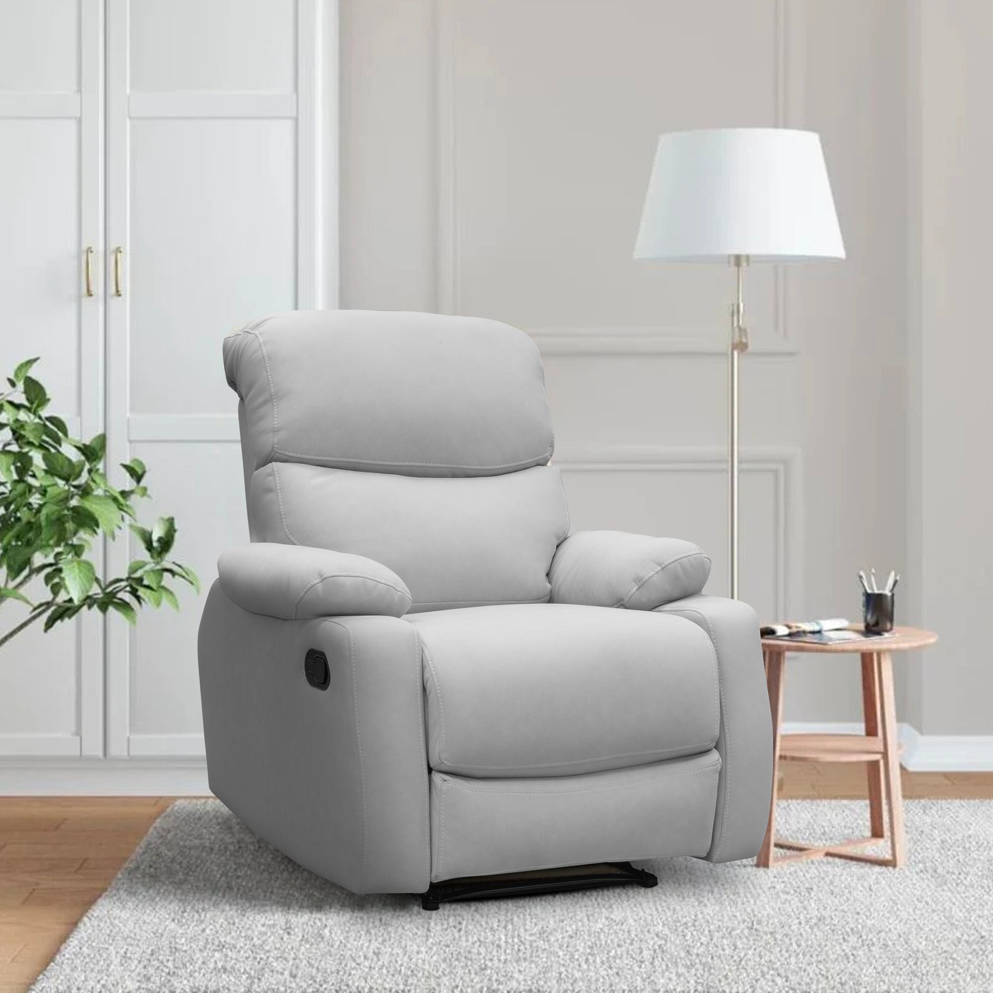 SILLA RECLINABLE VELARA  1 PUESTO SEMI SINTETICO GRIS