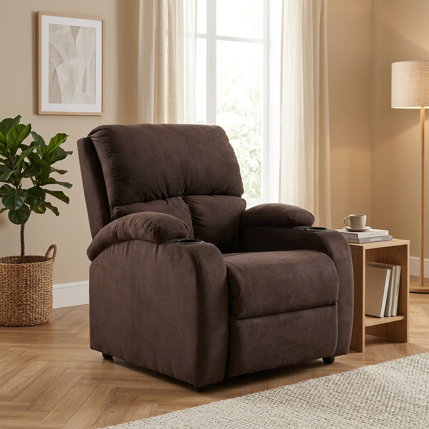 Silla reclinable amber estatica microfibra chocolate