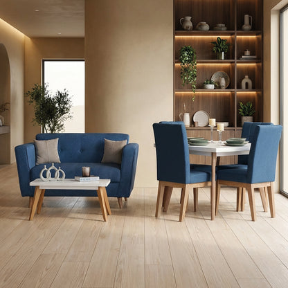 COMBO SEÚL COMEDOR 4P + SOFÁ 2P + ENVÍO GRATIS