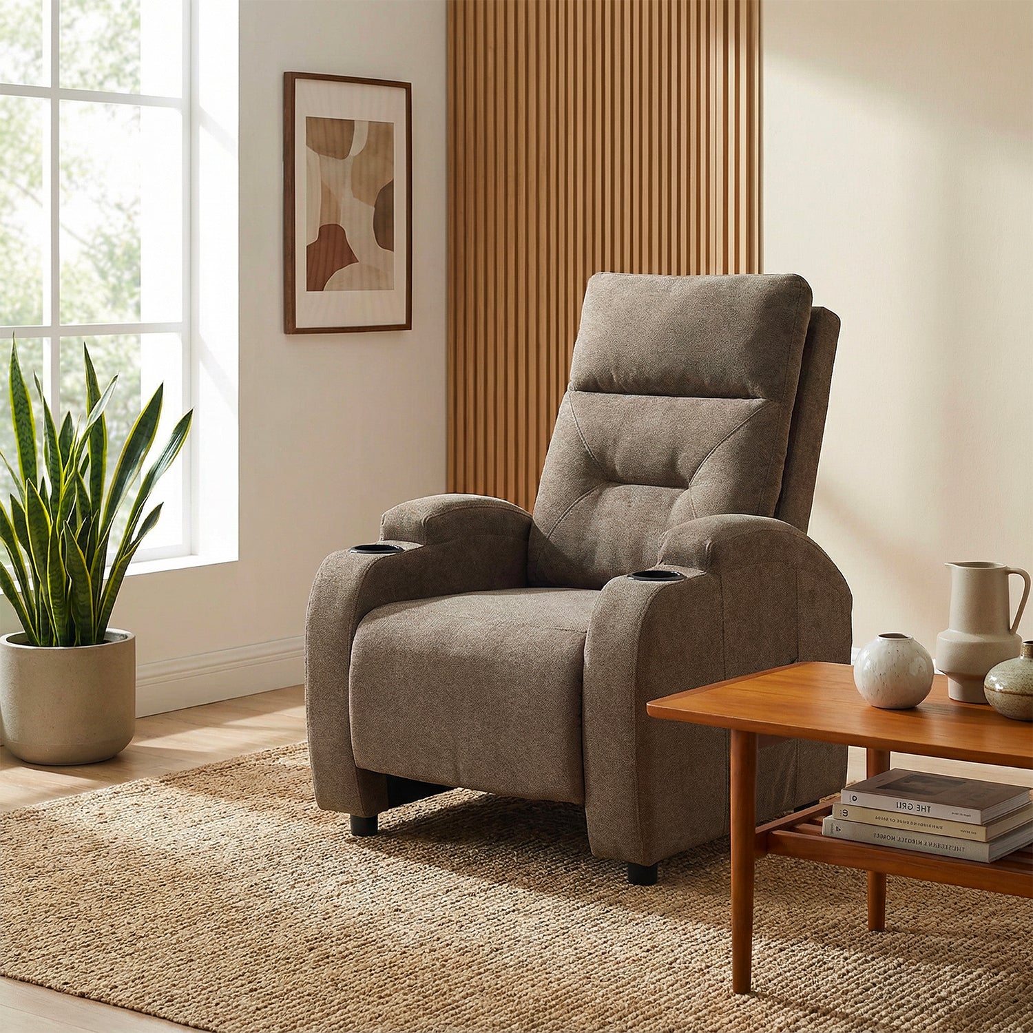 Silla reclinable logan 1 puesto estatico microfibra Taupe
