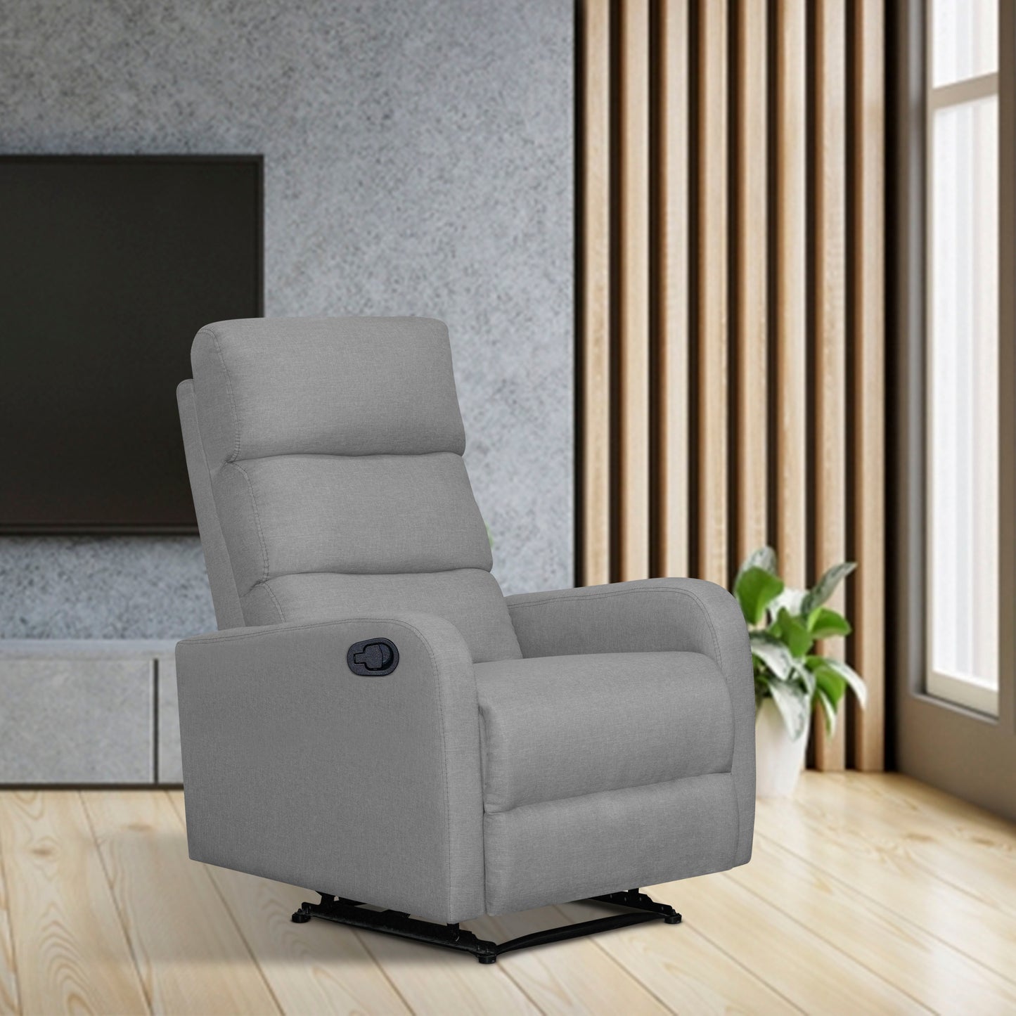 SILLA RECLINABLE ESTÁTICA PEKIN 1 PUESTO  MICROFIBRA  GRIS CLARO