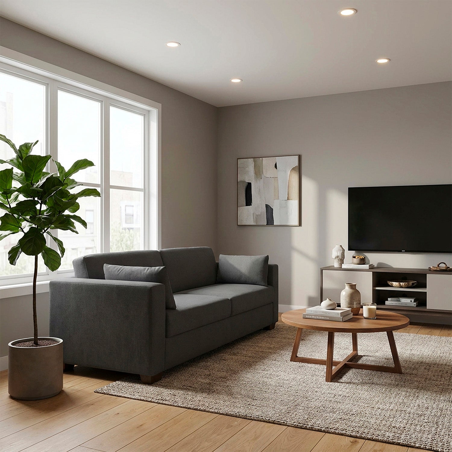 Sofa cama hunter microfibra gris plomo