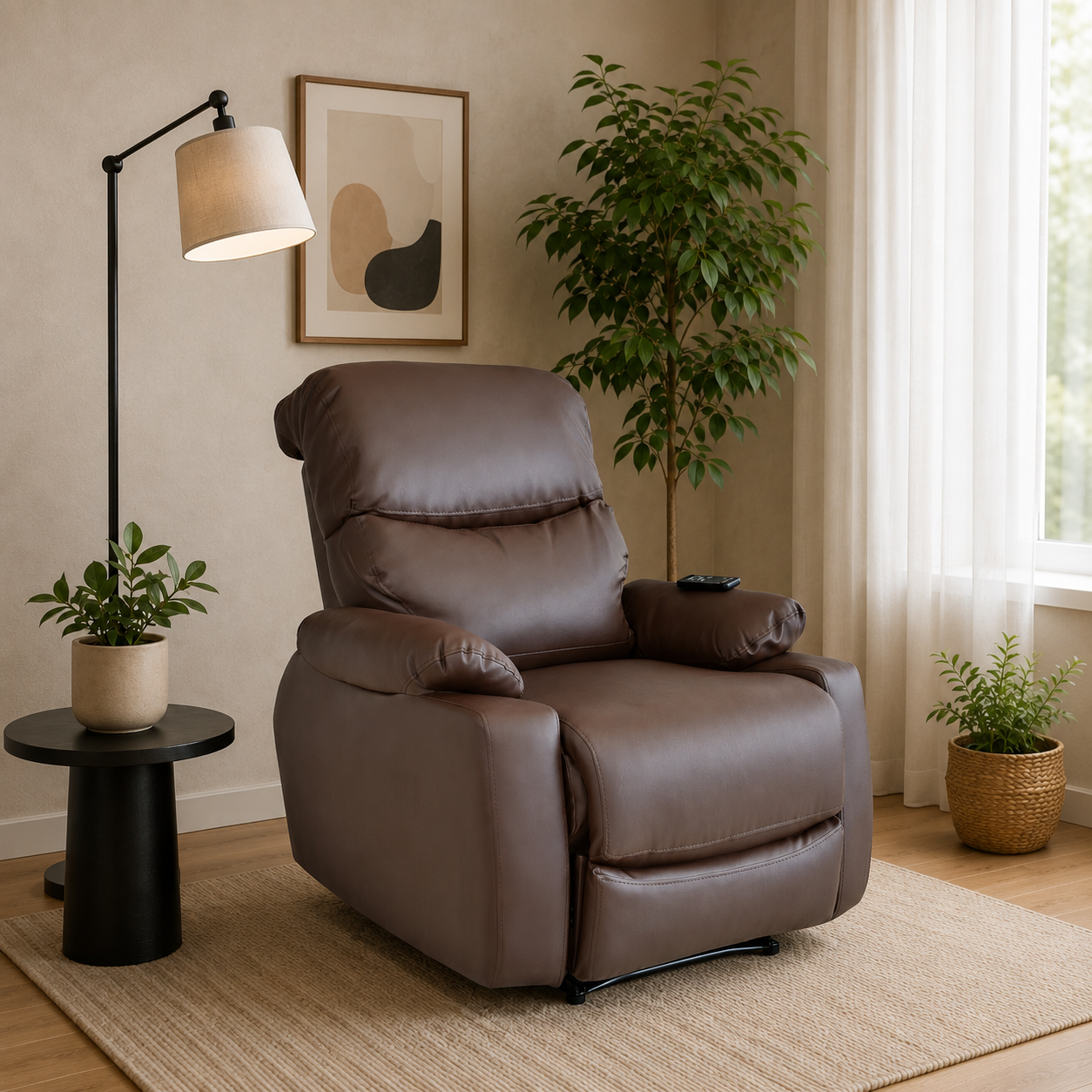 Silla reclinable velara 1 puesto sintético chocolate masaje