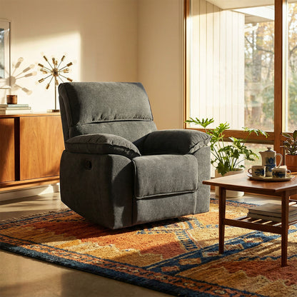 Silla Reclinable Alexa Microfibra Gris Plomo