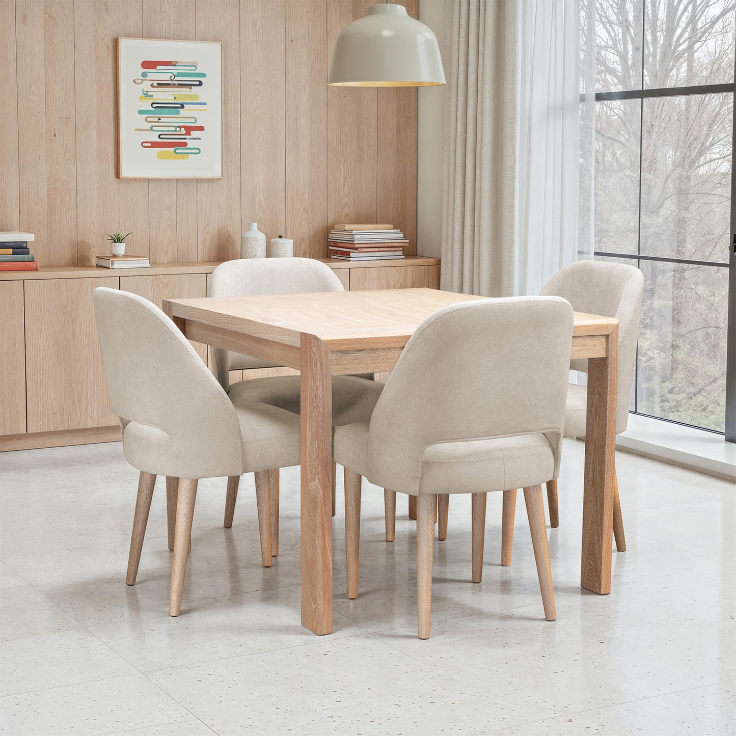 COMEDOR 4 PUESTOS MANHATTAN NATURAL NATURAL MICROFIBRA CAMEL