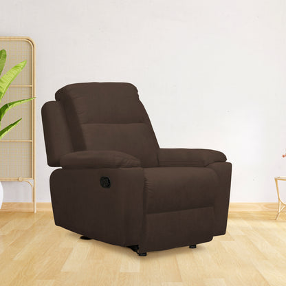 SILLA RECLINABLE ESTÁTICA MARSELLA MECEDORA MICROFIBRA. CHOCOLATE