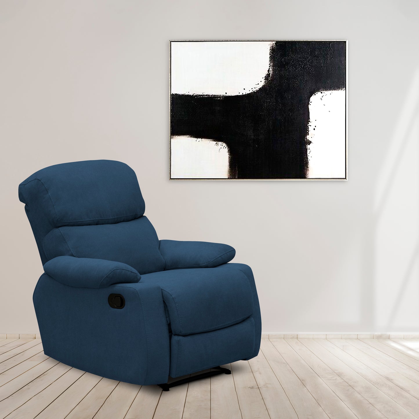 SILLA RECLINABLE VELARA  1 PUESTO MICROFIBRA AZUL