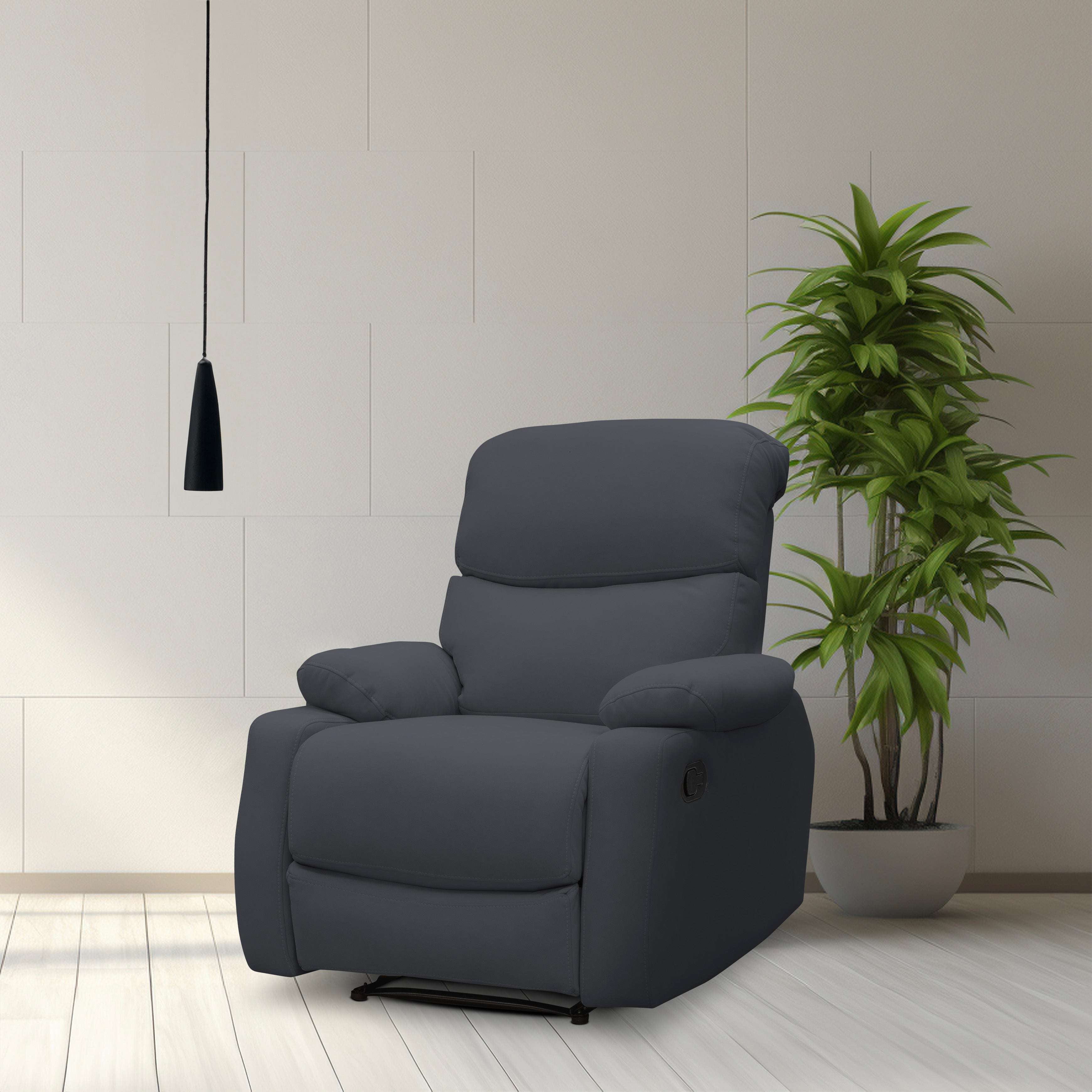 Silla reclinable velara 1 puesto microfibra gris plomo