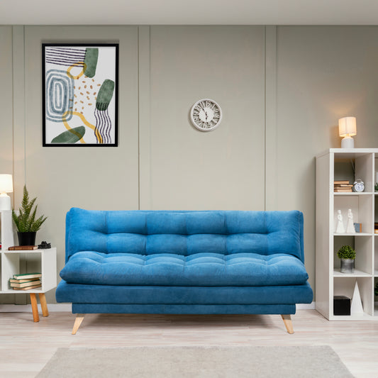 SOFA CAMA NANTES MICROFIBRA  AZUL