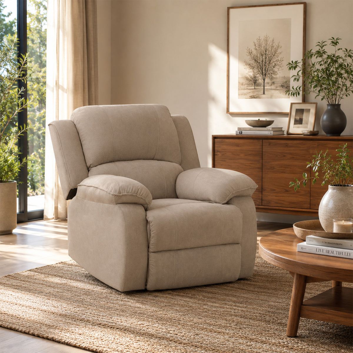 Silla reclinable Tokio microfibra camel