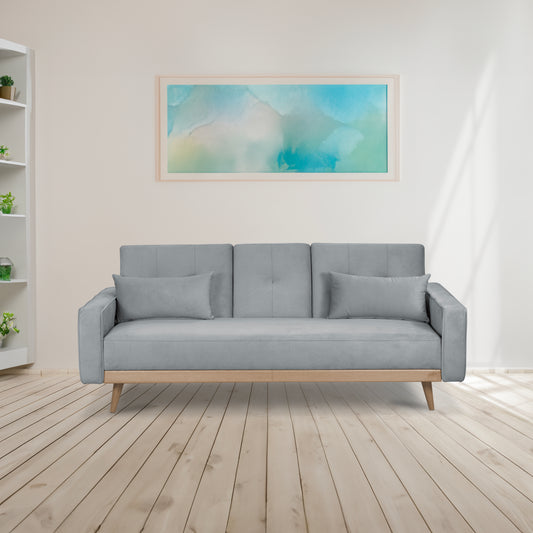 SOFA CAMA DEBBY 2.0 MICROFIBRA PLATA