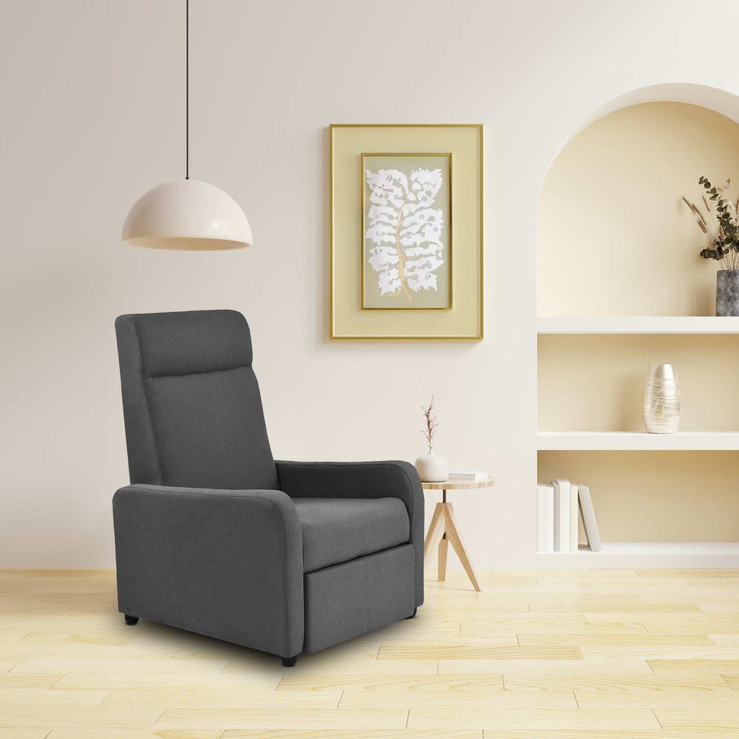 SILLA RECLINABLE PRAXIS MICROFIBRA GRIS OSCURO