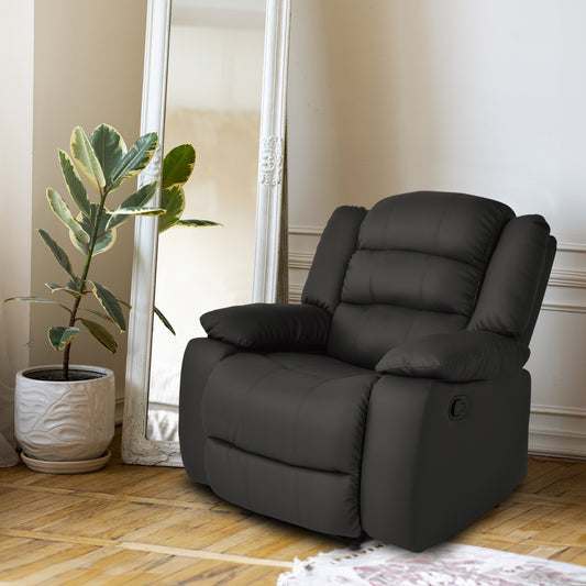 SILLA RECLINABLE DHAKA 1P ESTATICA SINTETICO NEGRO