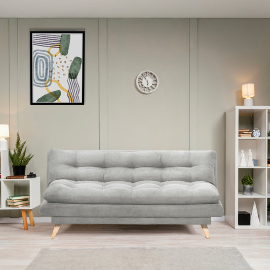 SOFA CAMA NANTES MICROFIBRA  PLATA