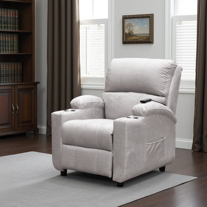 SILLA RECLINABLE ESTATICA ALAN ATLAS  SILVER CON MASAJE MICROFIBRA PLATA