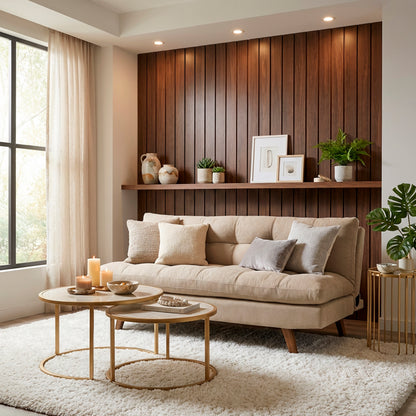 Sofa cama zur natural microfibra camel