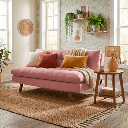 Sofa cama zur natural microfibra rosa