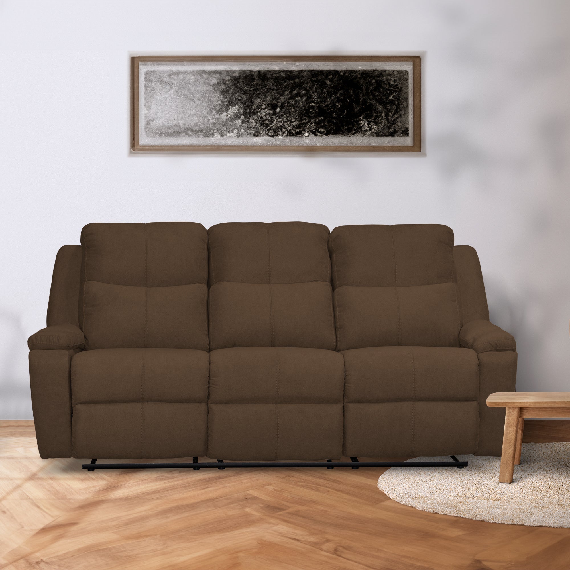 Sofa rec marsella 3 ptos estatico microfibra chocolate
