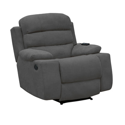 Reclinable Houston Eléctrica con Masaje – Microfibra Gris Plomo