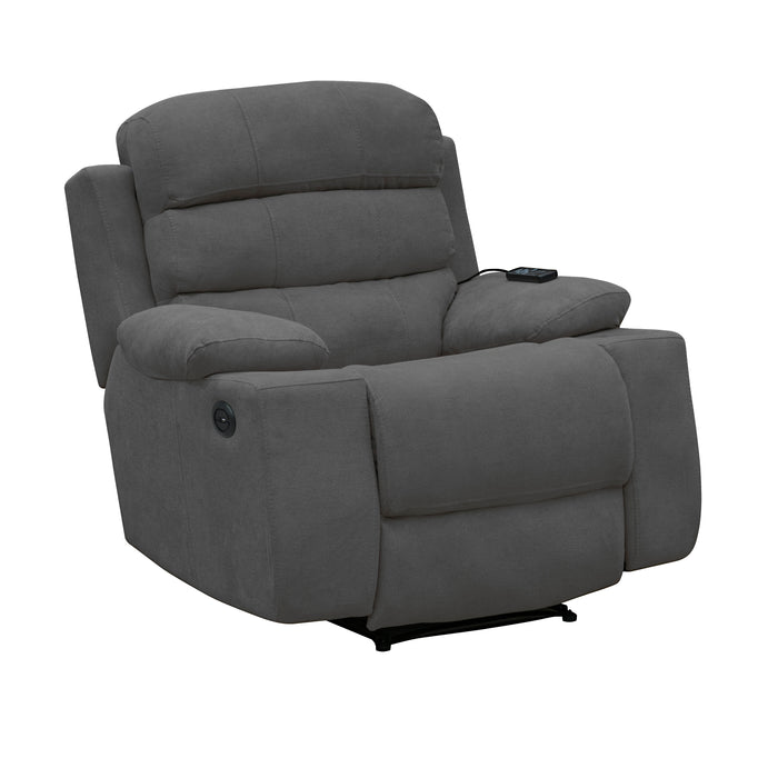 Reclinable Houston Eléctrica con Masaje – Microfibra Gris Plomo