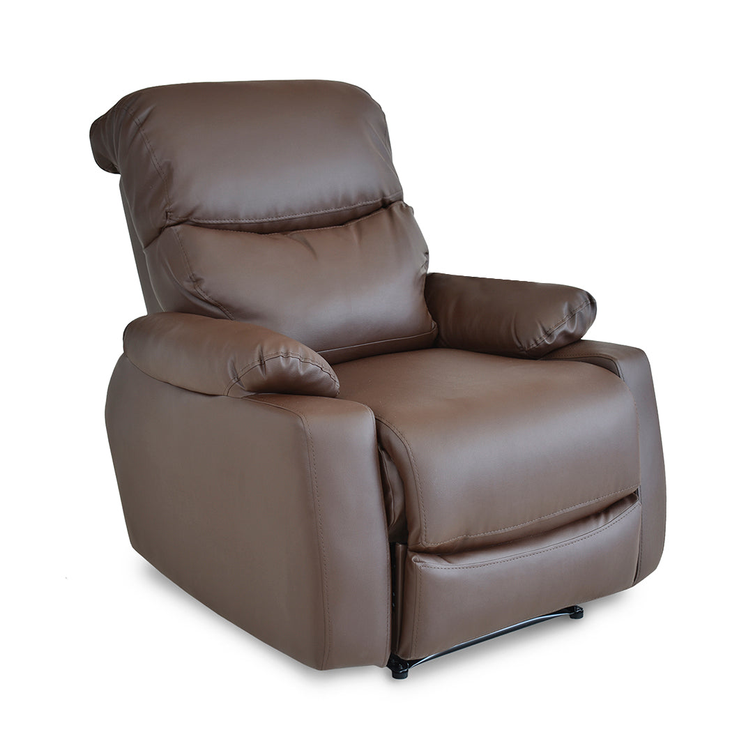 SILLA RECLINABLE VELARA  1 PUESTO SINTETICO CHOCOLATE