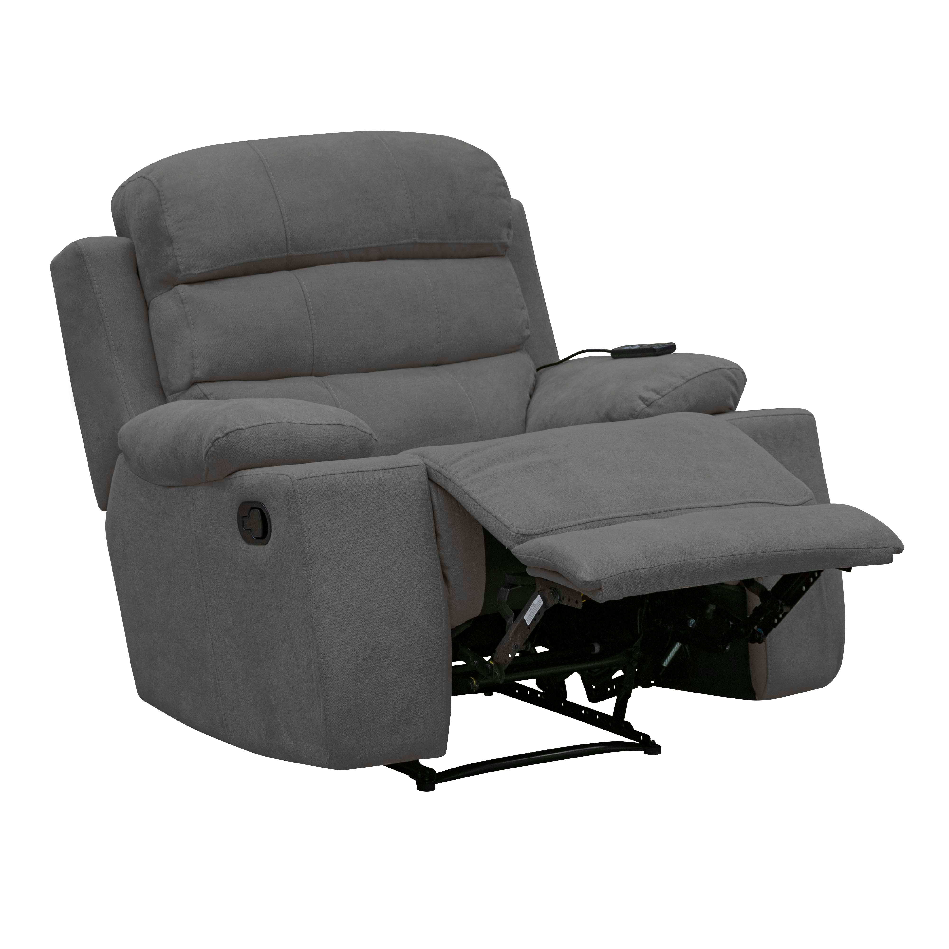Silla reclinable estatica houston con masaje microfibra gris plomo