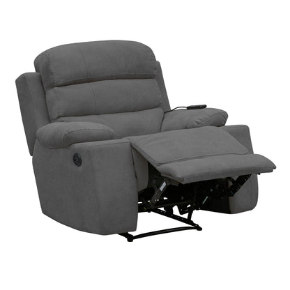 Reclinable Houston Eléctrica con Masaje – Microfibra Gris Plomo