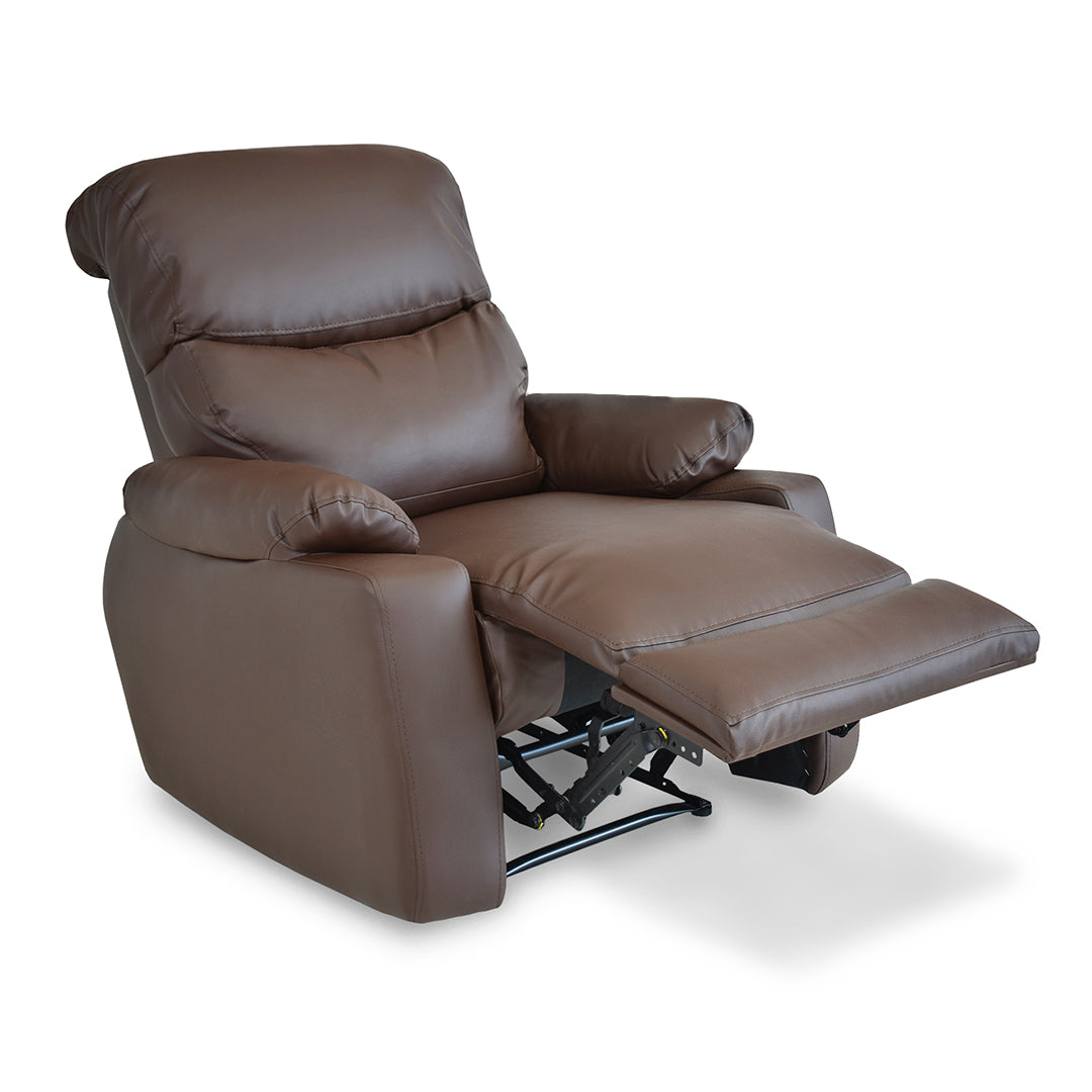 SILLA RECLINABLE VELARA  1 PUESTO SINTETICO CHOCOLATE