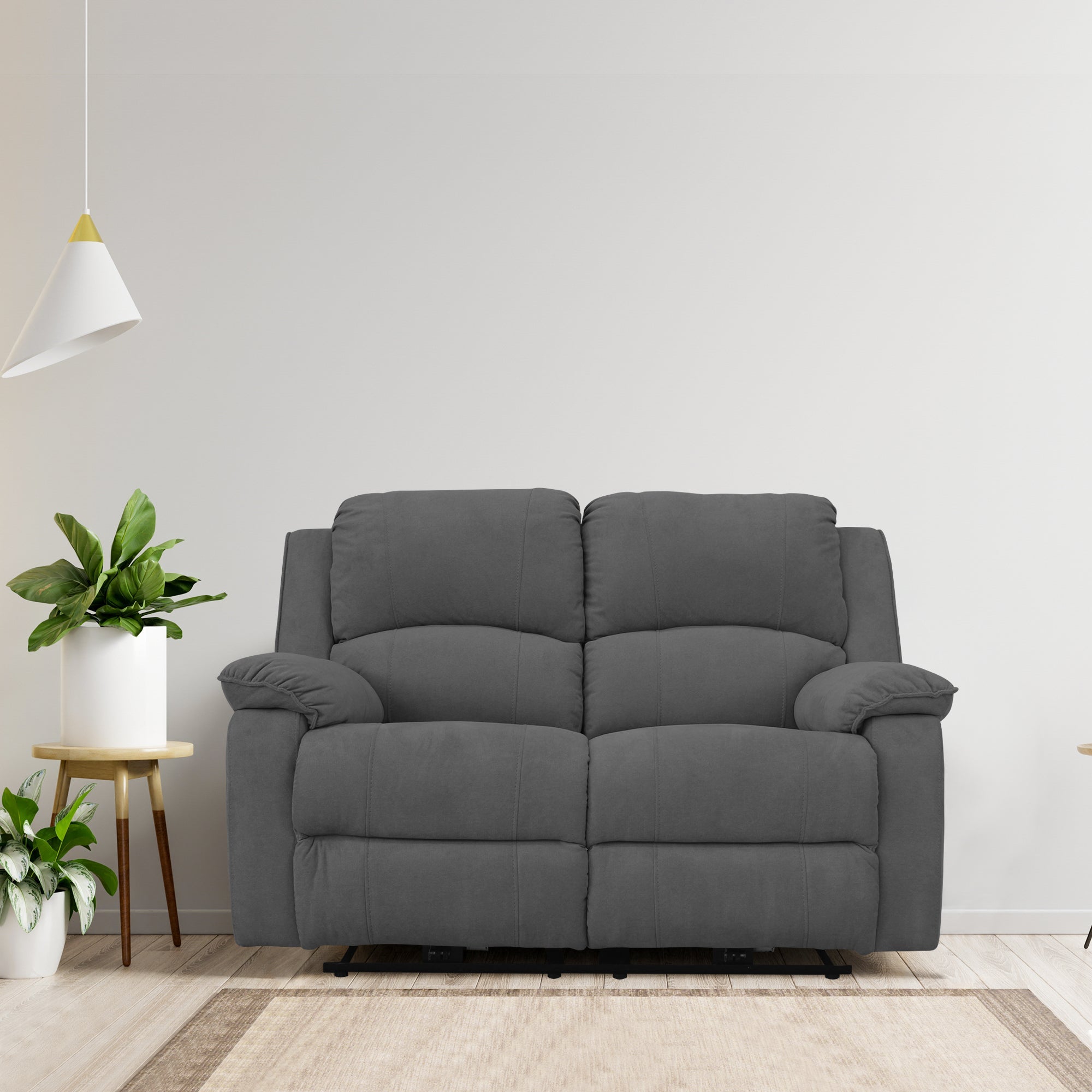 Sofa rec brooklyn 2 ptos estatico usb microfibra gris plomo