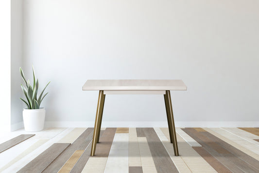 MESA COMEDOR 4 PUESTOS REGINA BLANCO PERLA  CHAMPAN