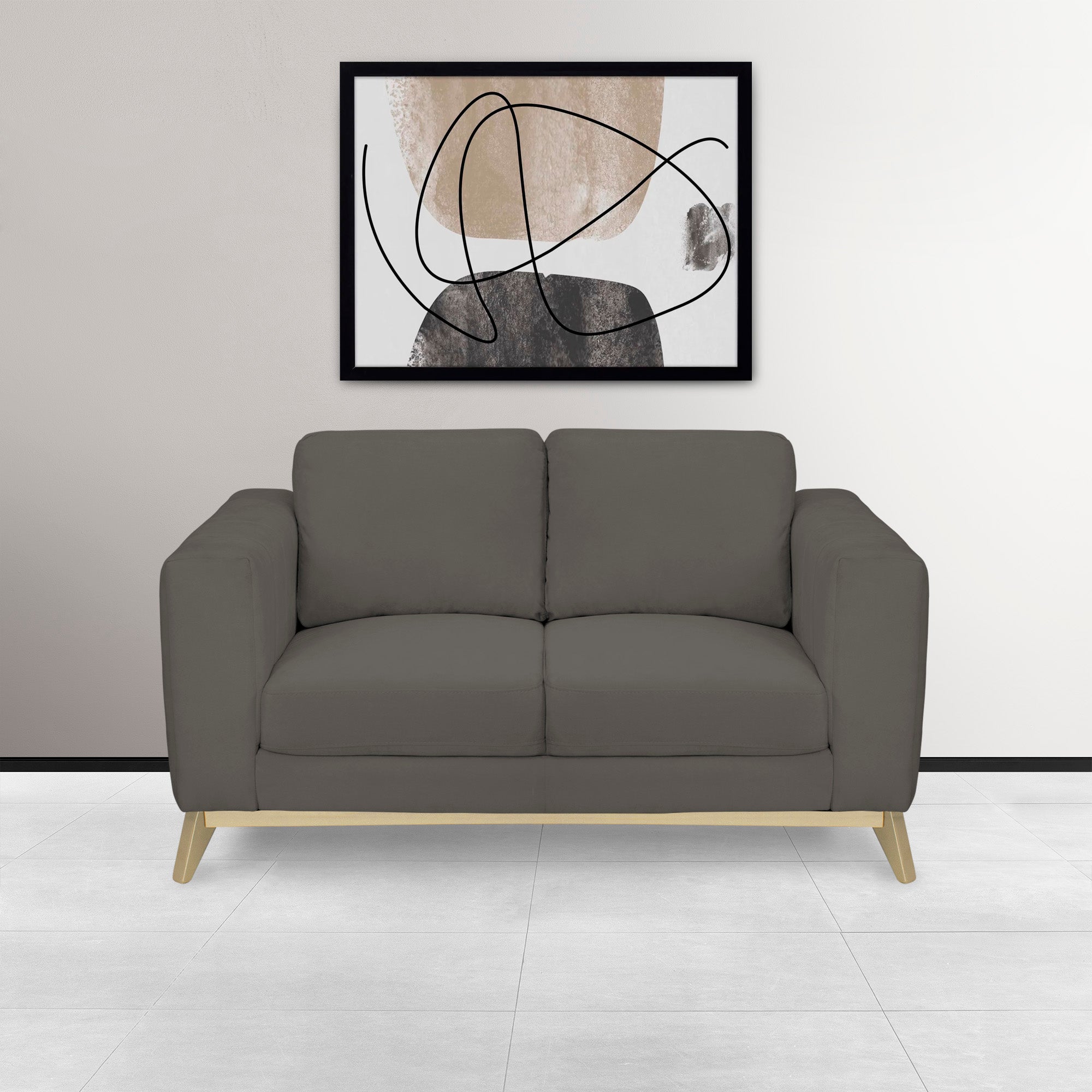 Sofa 2 puestos regina microfibra taupe