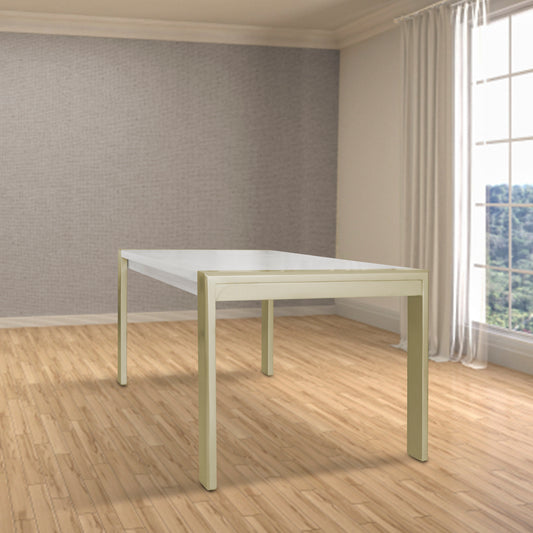 MESA COMEDOR OXFORD 6 PTOS 160X90 BLANCO PERLA CHAMPAN