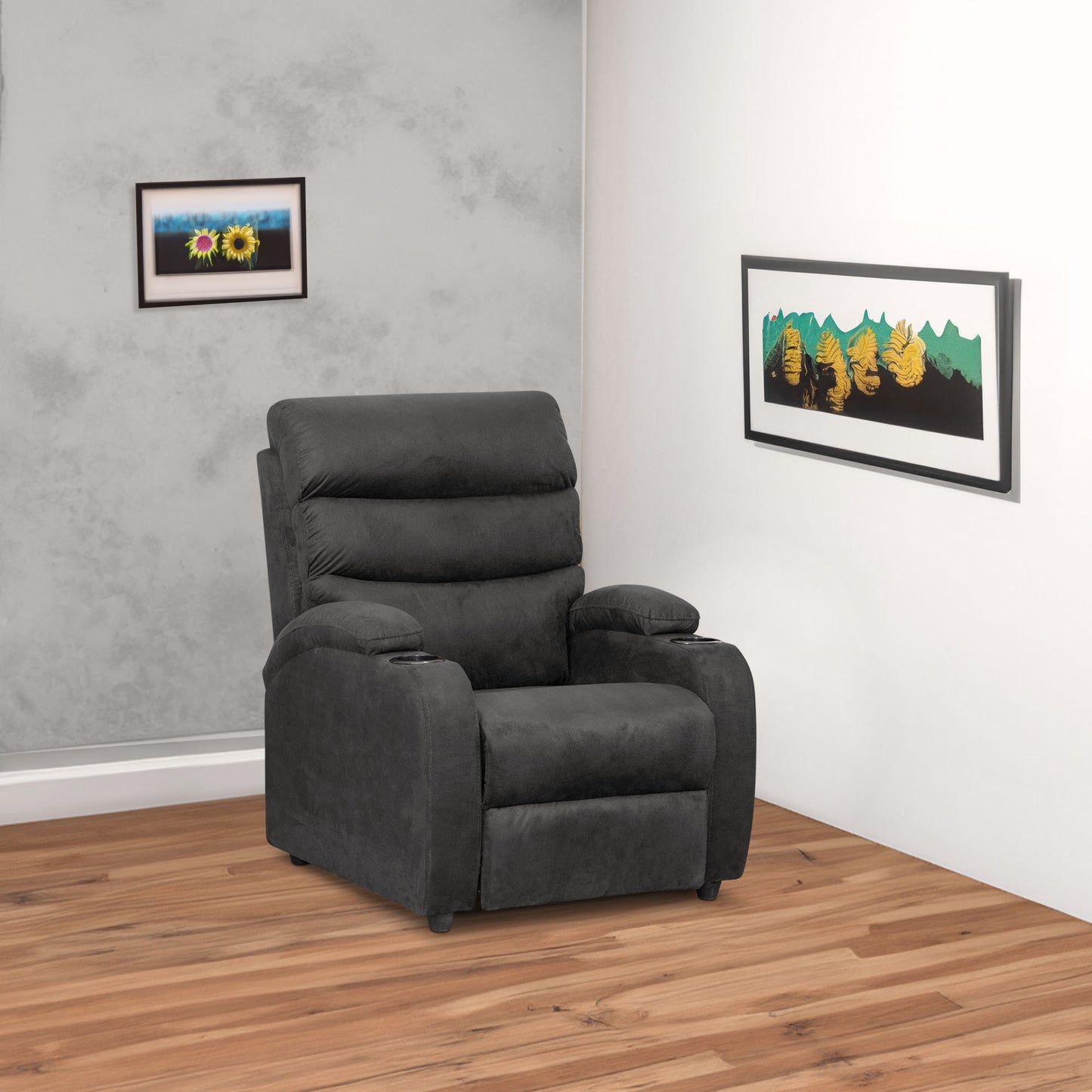 SILLA RECLINABLE TREVI  1 PUESTO  MICROFIBRA GRIS PLOMO