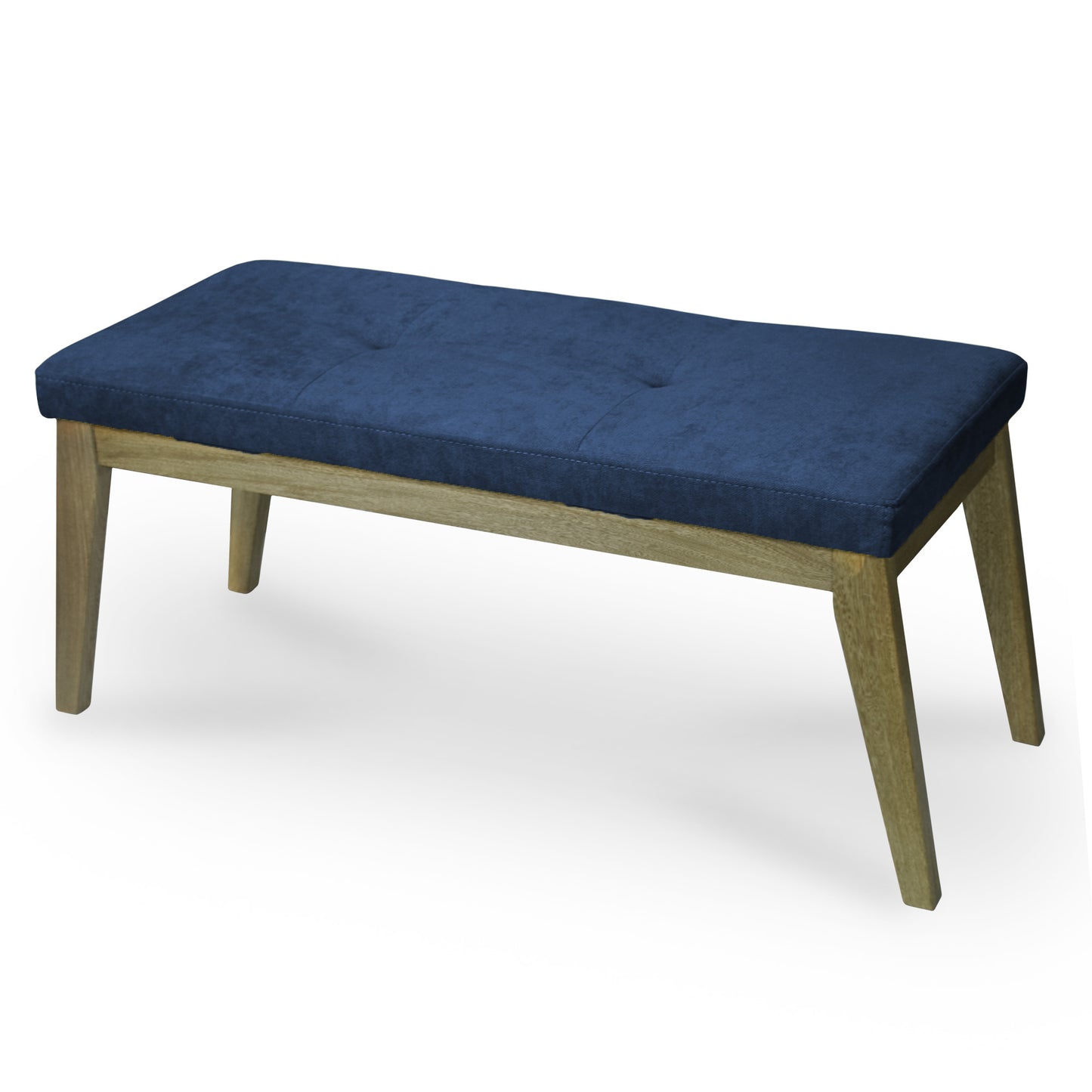 BANCA COMEDOR BURGOS NATURAL OSCURO MICROFIBRA AZUL