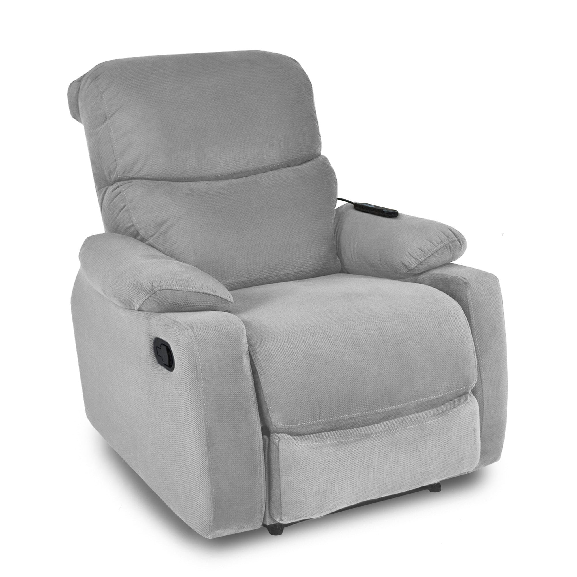 Silla reclinable velara 1 puesto estatica masaje microfibra plata