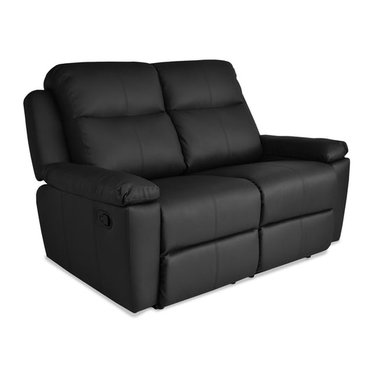 SOFA RECLINABLE  MARSELLA 2 PUESTOS TIPO SINTETICO NEGRO