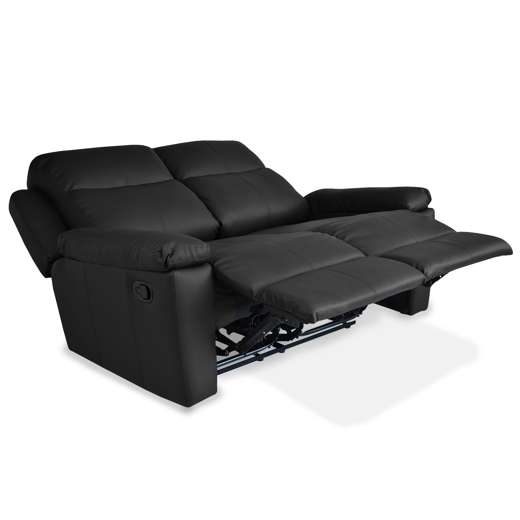 Sofá reclinable marsella 2 puestos tipo sintetico negro