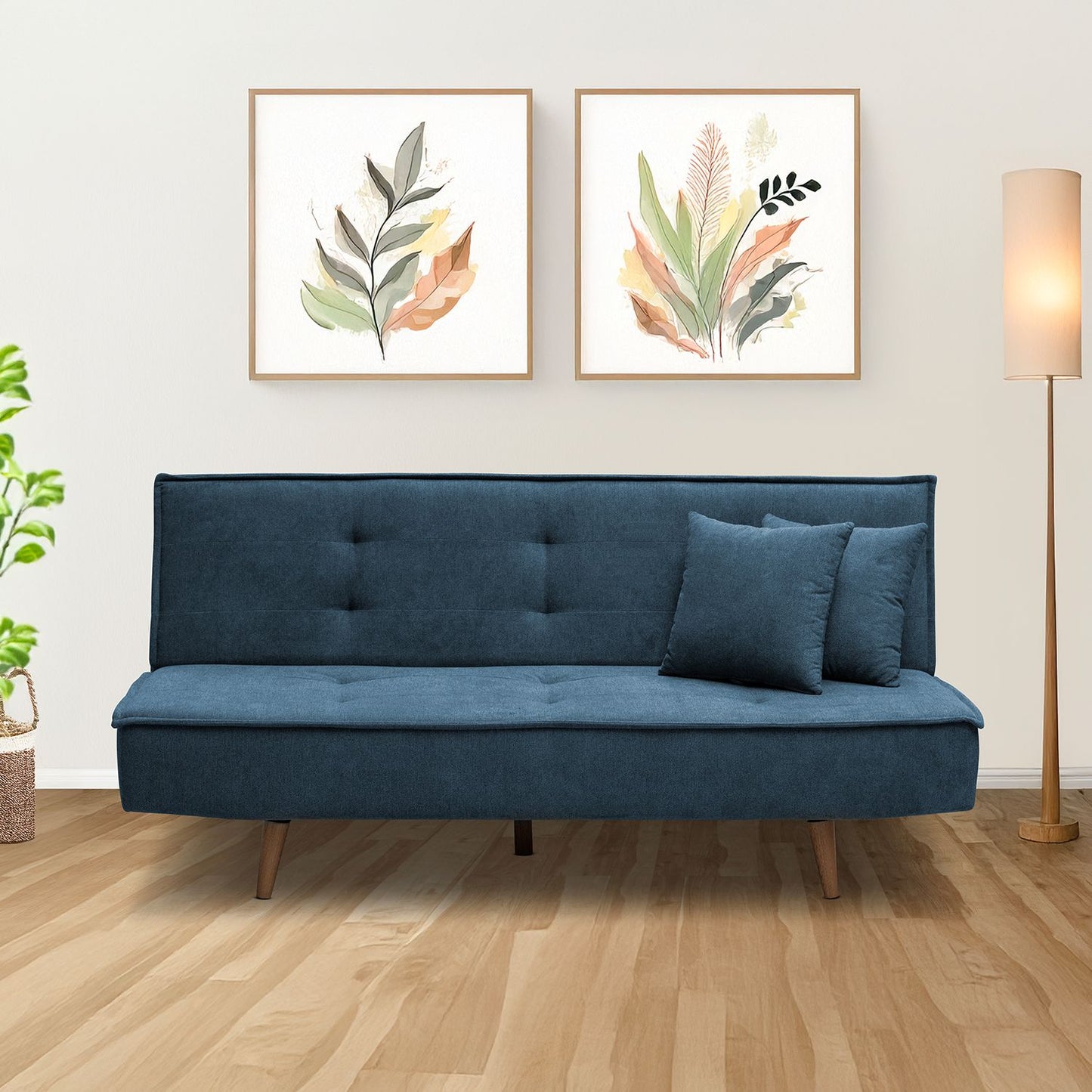 SOFA CAMA BELLINI  2.0  MICROFIBRA AZUL