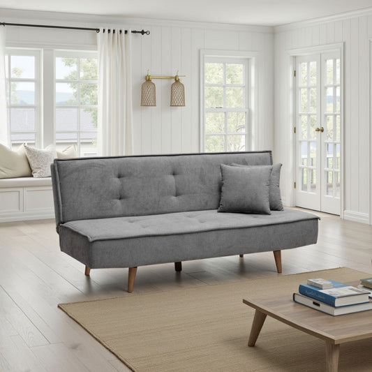 SOFA CAMA BELLINI  2.0  MICROFIBRA PLATA