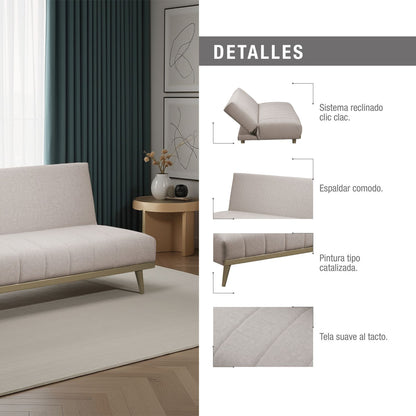 SOFA CAMA  BOB  MICROFIBRA CAMEL