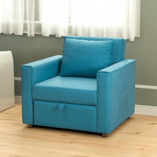 BUTACA CAMA CELTA TELA TURQUESA