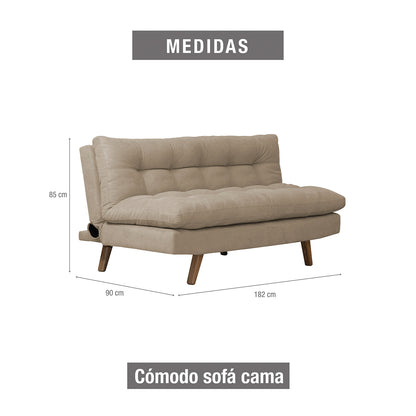 Sofa cama zur natural microfibra camel