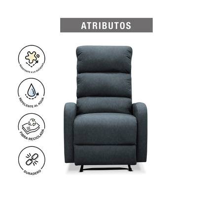 SILLA RECLINABLE ESTÁTICA PEKIN  1 PUESTO  SINTETICO NEGRO