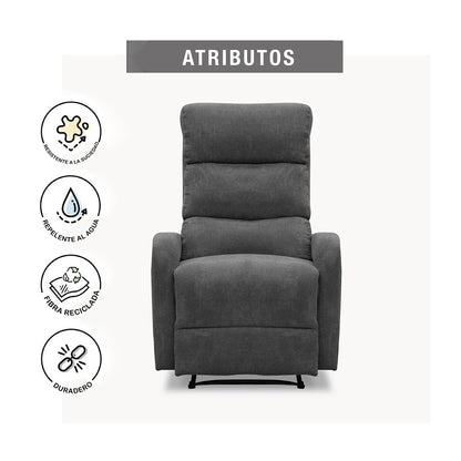 SILLA RECLINABLE ESTÁTICA PEKIN  1 PUESTO  MICROFIBRA NAKANO