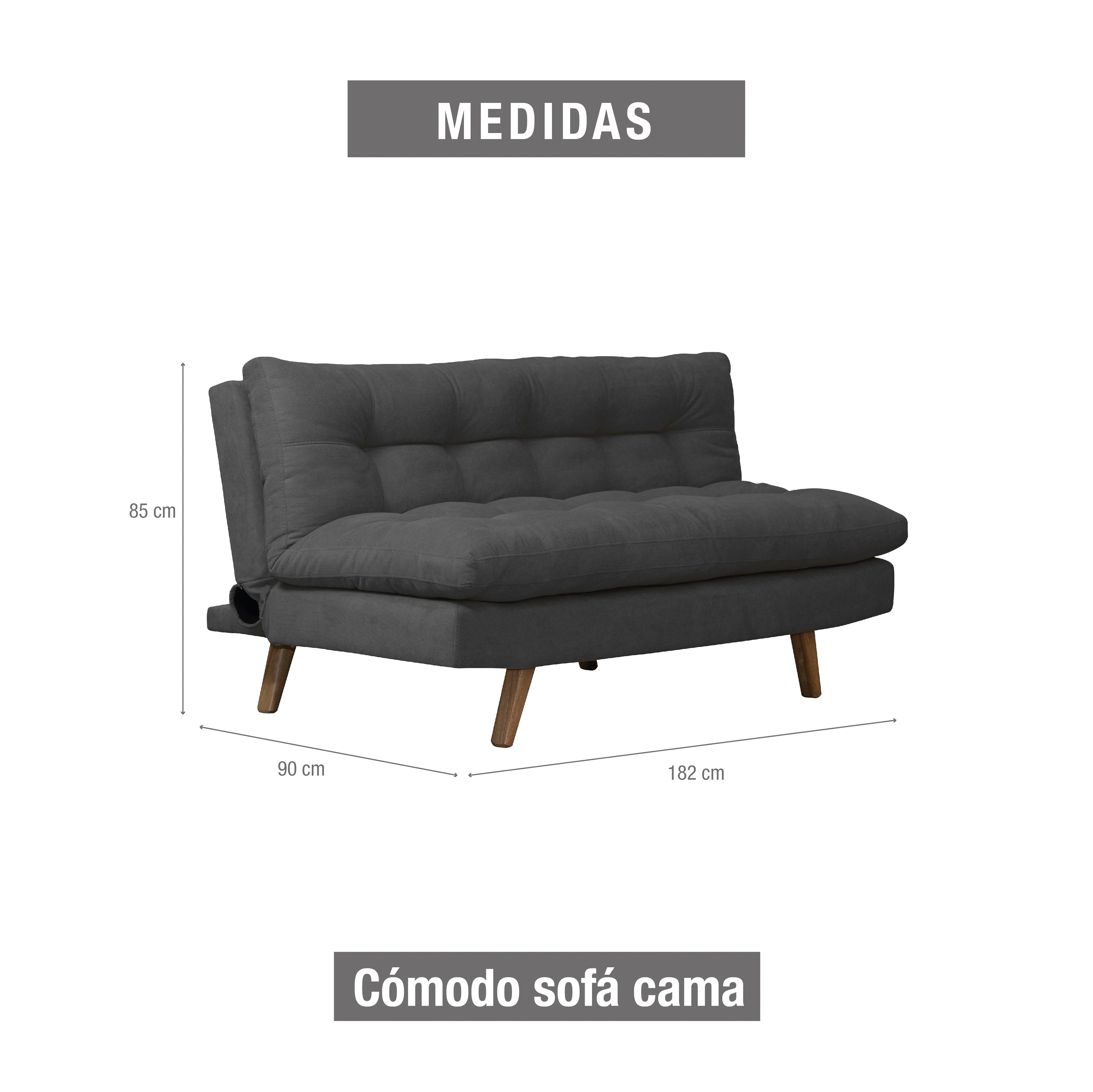 Sofa cama zur natural microfibra plomo
