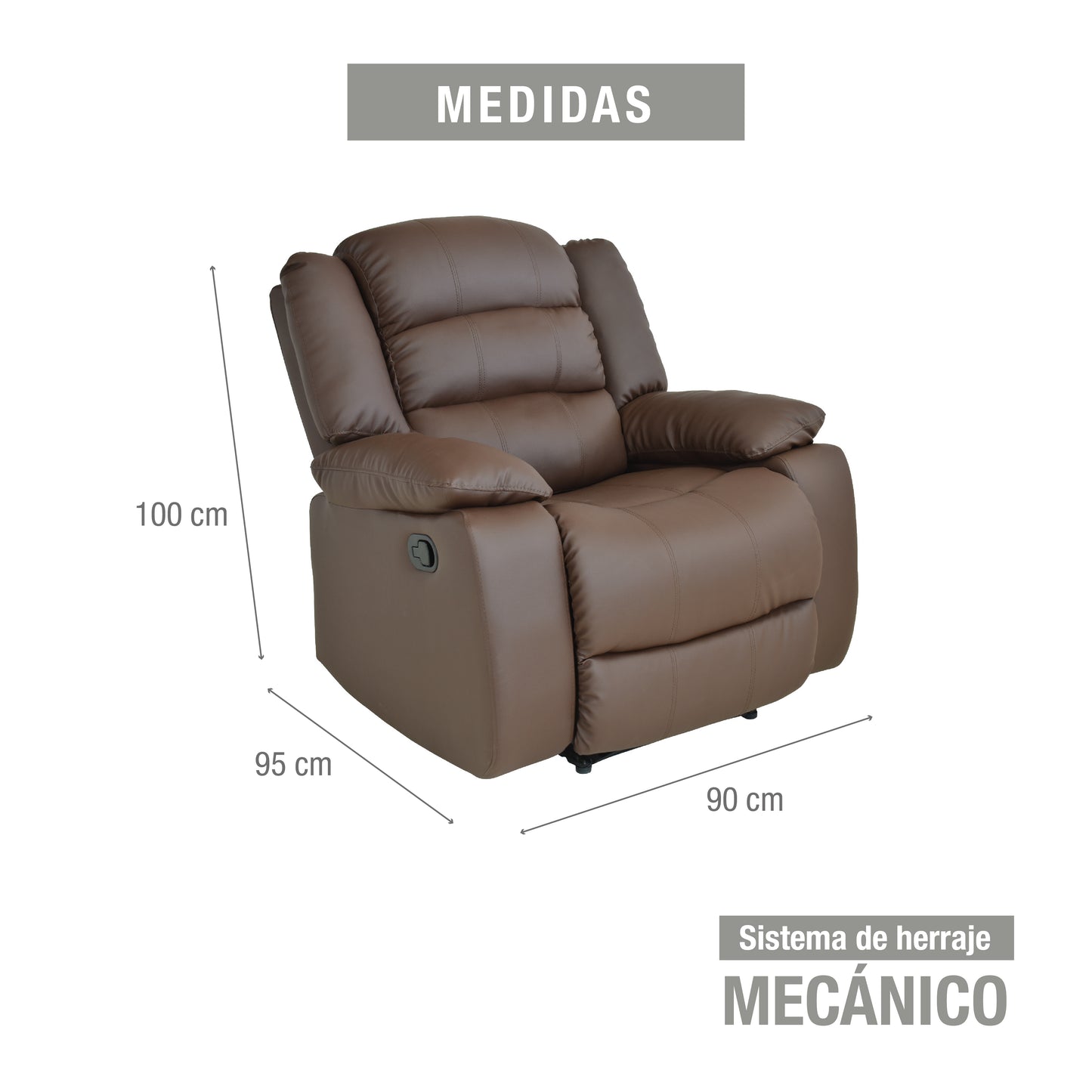 SILLA RECLINABLE DHAKA SINTETICO  CHOCOLATE