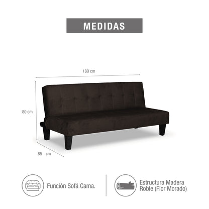 SOFA CAMA ALEK    MICROFIBRA  CHOCOLATE