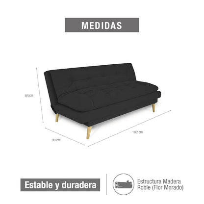 SOFA CAMA NANTES MICROFIBRA  GRIS OSCURO